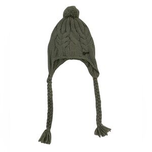 Fossil Olive Cable Knit Pom-Pom Hat